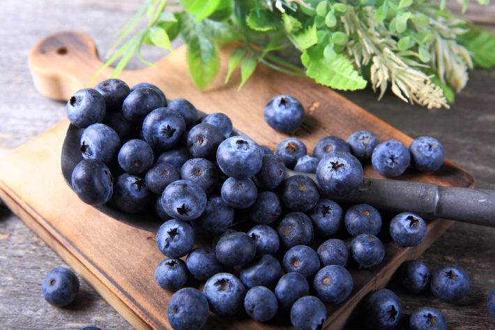 Freshly picked blueberries