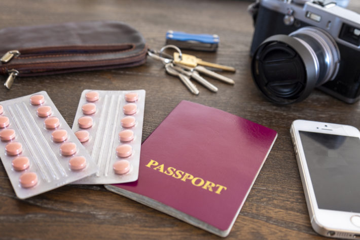 Travel Accessories, Passport, Tablets, Camera, Penknife, Keys, And Phone